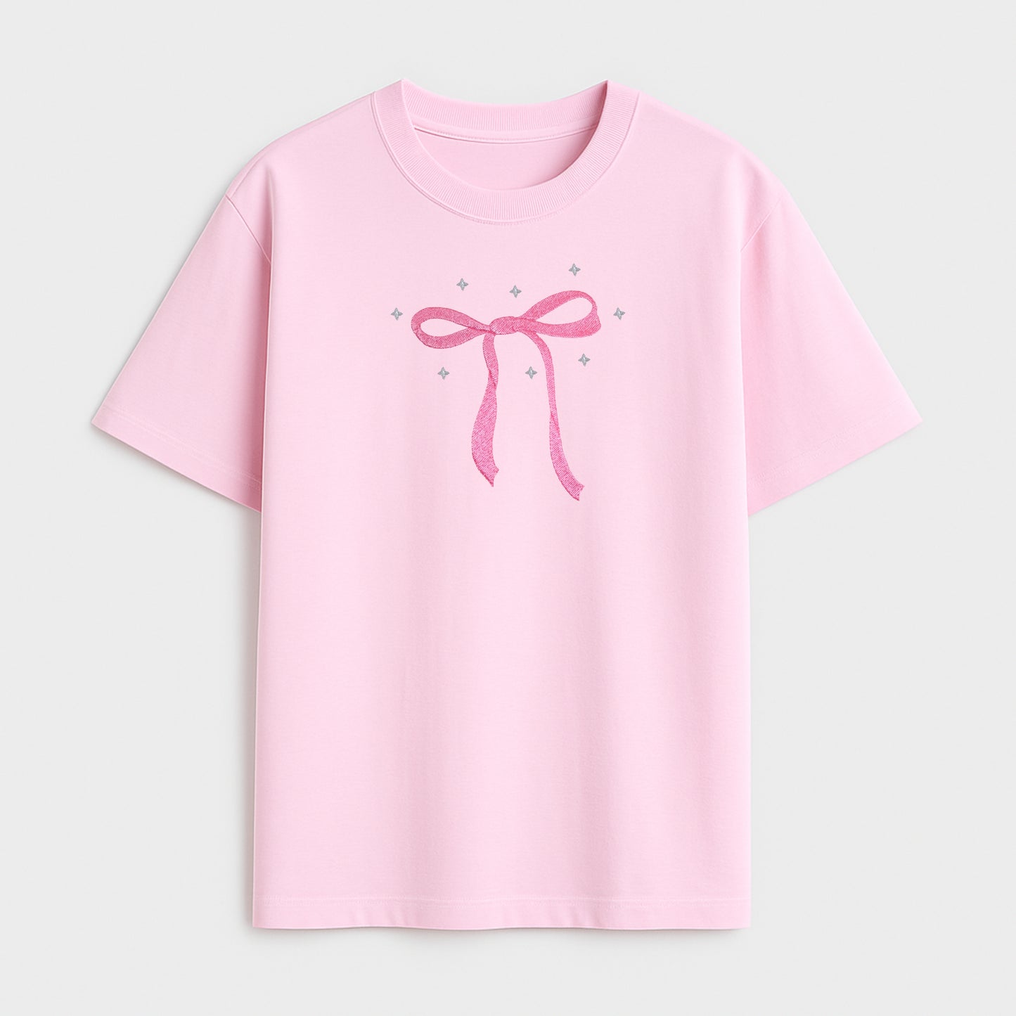 Dreamy Coquette Bow Embroidered T-Shirt