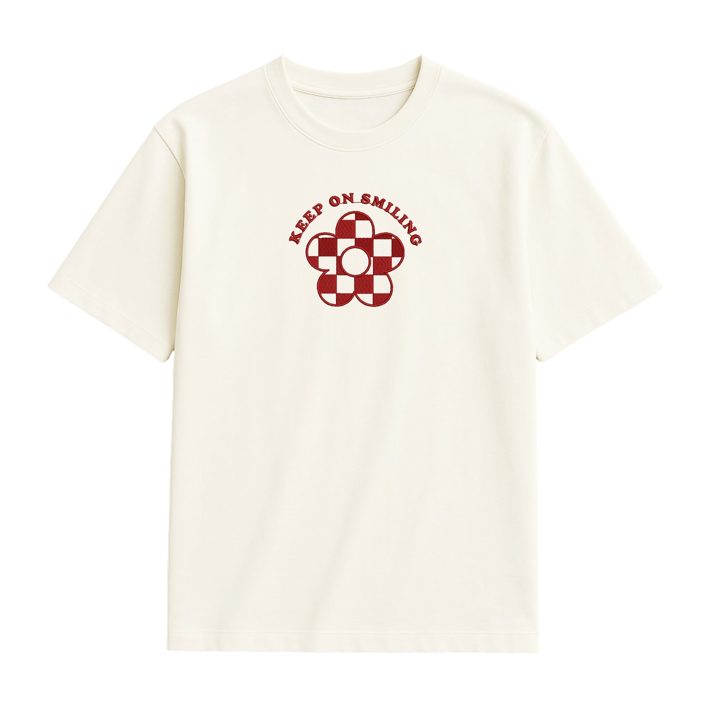 Keep On Smiling Embroidered T-Shirt - Your Daily Dose of Sunshine!