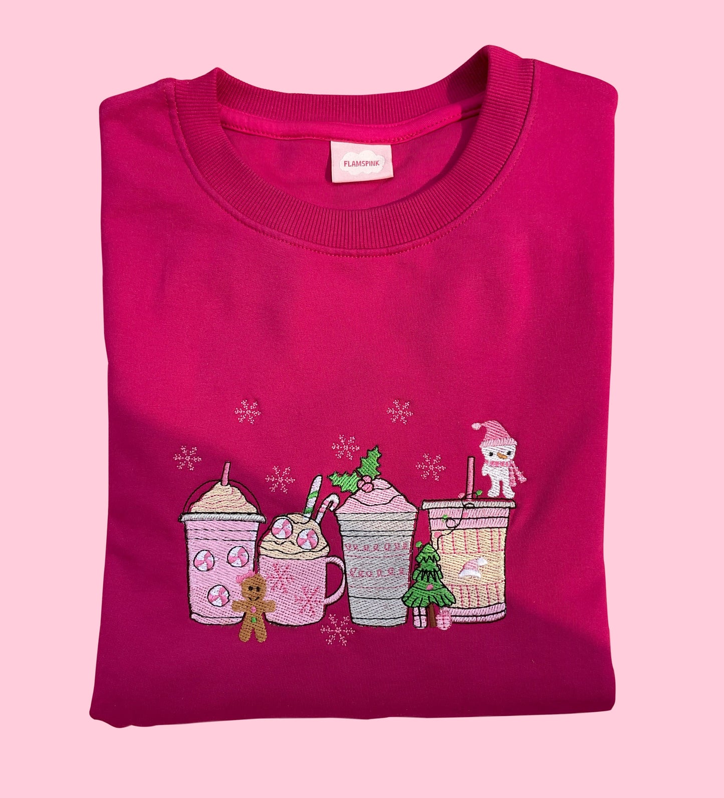 Cozy & Cute Holiday Drinks Embroidered Sweatshirt