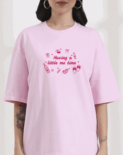 Having a Little Me Time Embroidered Oversized T-Shirt