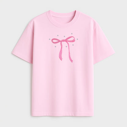 Dreamy Coquette Bow Embroidered T-Shirt