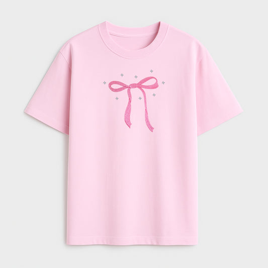Dreamy Coquette Bow Embroidered T-Shirt
