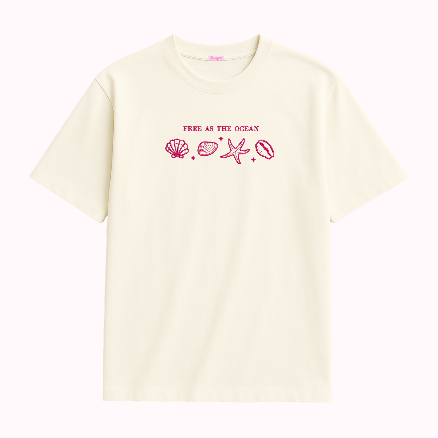 Free As The Ocean Embroidered T-Shirt