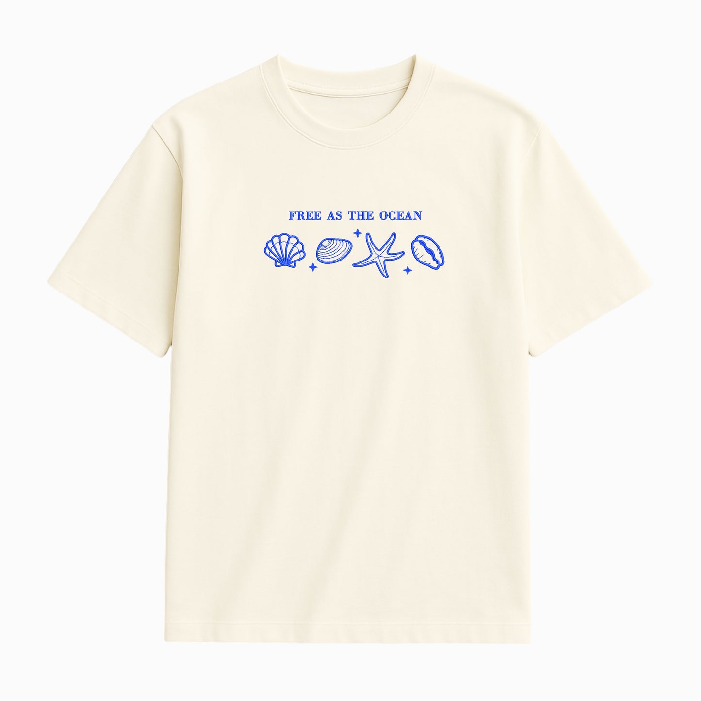 Free As The Ocean Embroidered T-Shirt