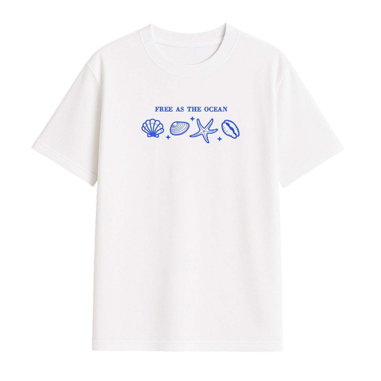 Free As The Ocean Embroidered T-Shirt