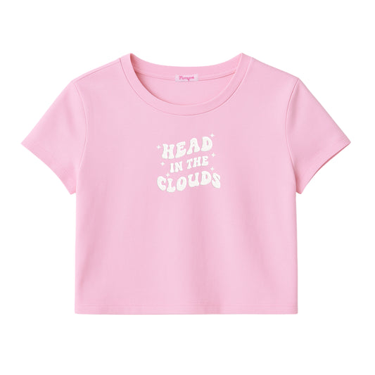 "Head in the Clouds" Embroidered Crop Top