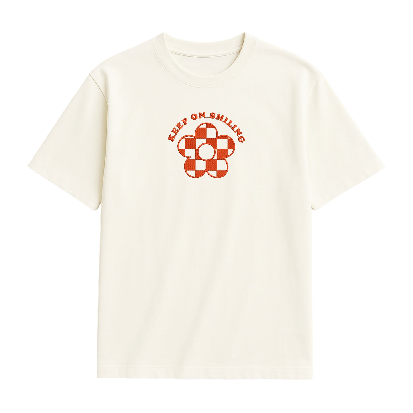 Keep On Smiling Embroidered T-Shirt - Your Daily Dose of Sunshine!