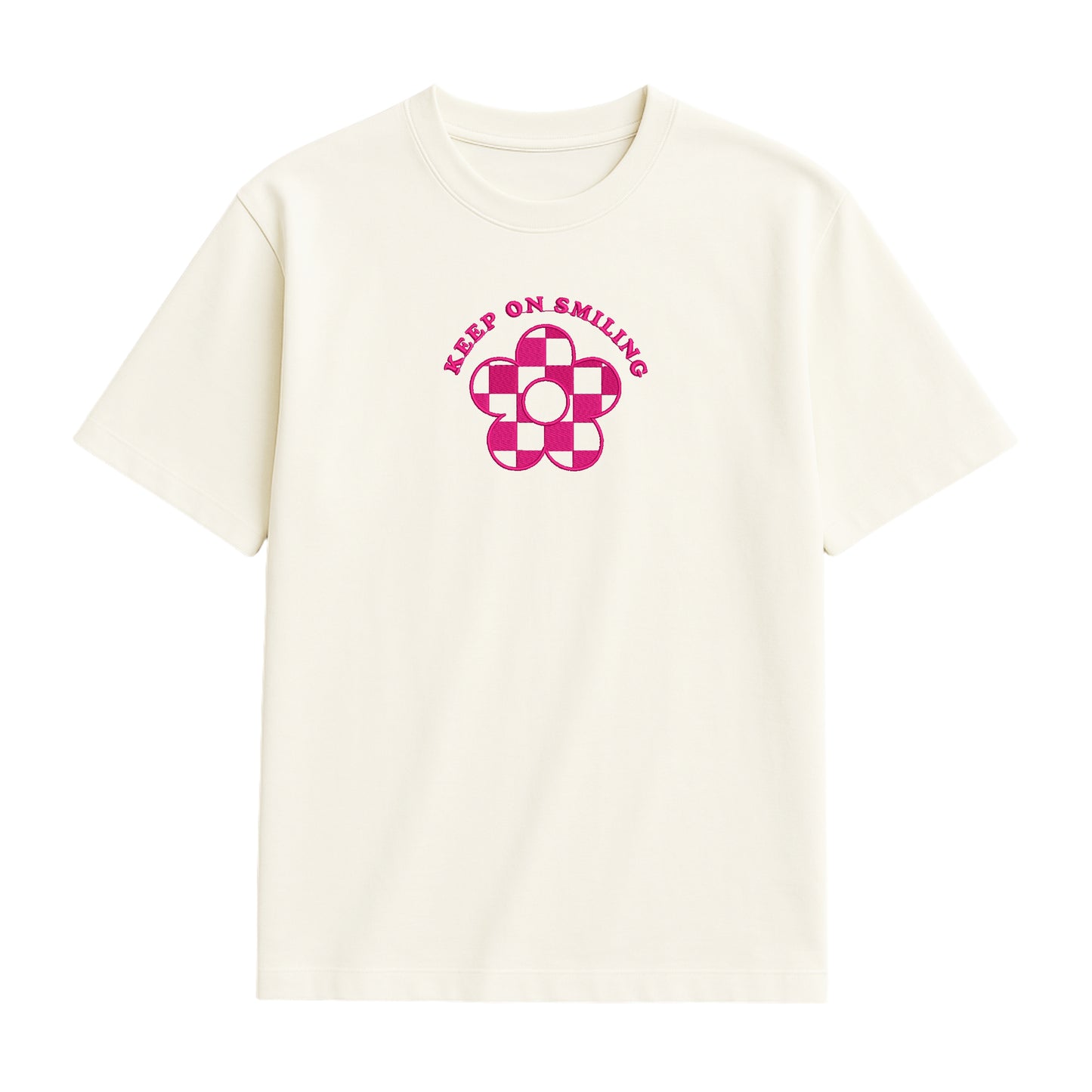 Keep On Smiling Embroidered T-Shirt - Your Daily Dose of Sunshine!