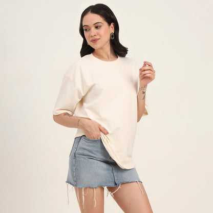 The Essential ivory Oversized T-Shirt