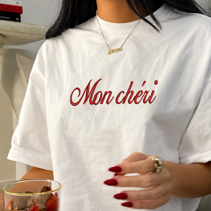 Mon Chéri Embroidered Oversized Tee