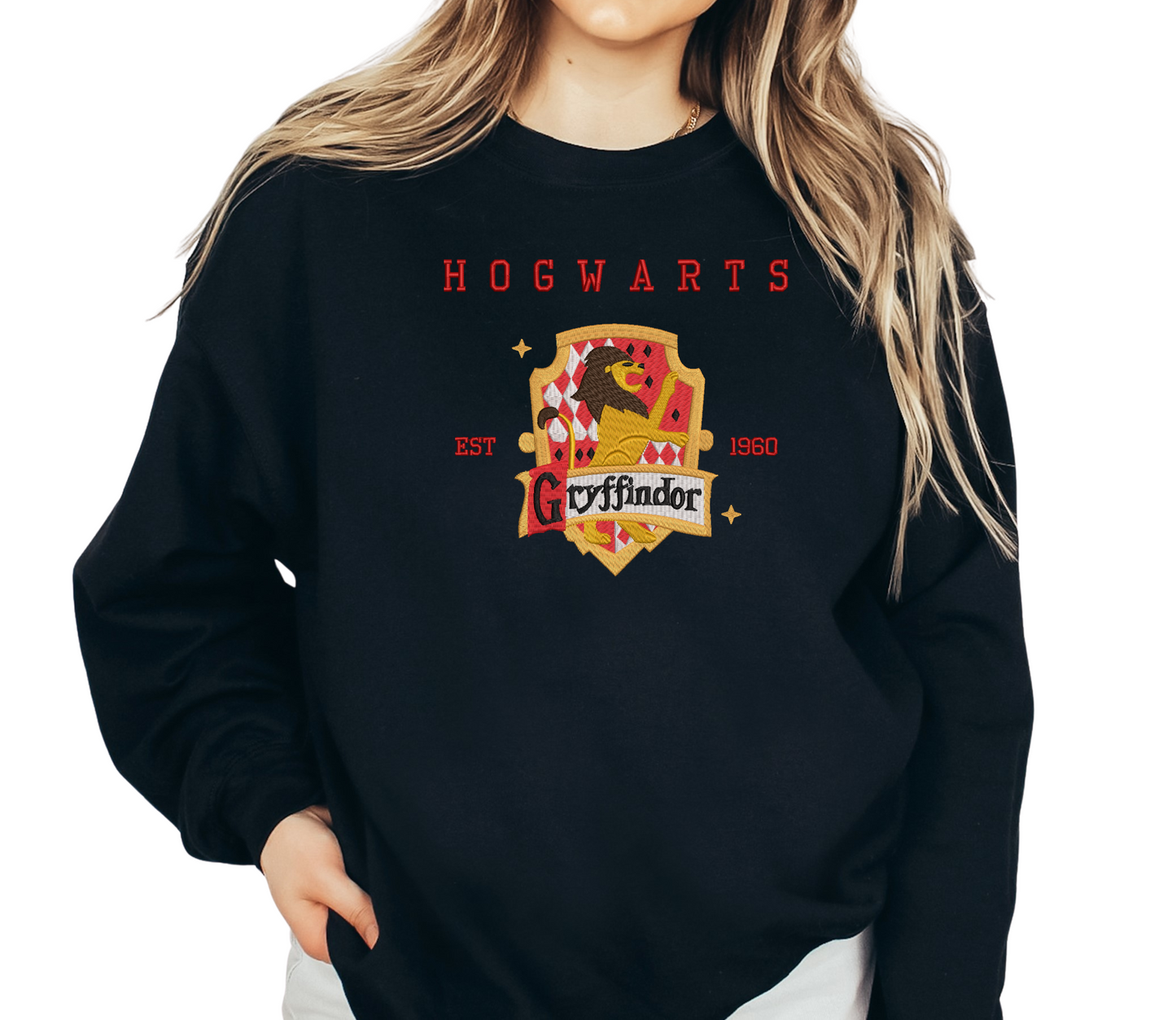 Gryffindor House Crest Embroidered Oversized Sweatshirt
